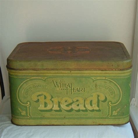 vintage metal bread box set|old fashioned metal bread bin.